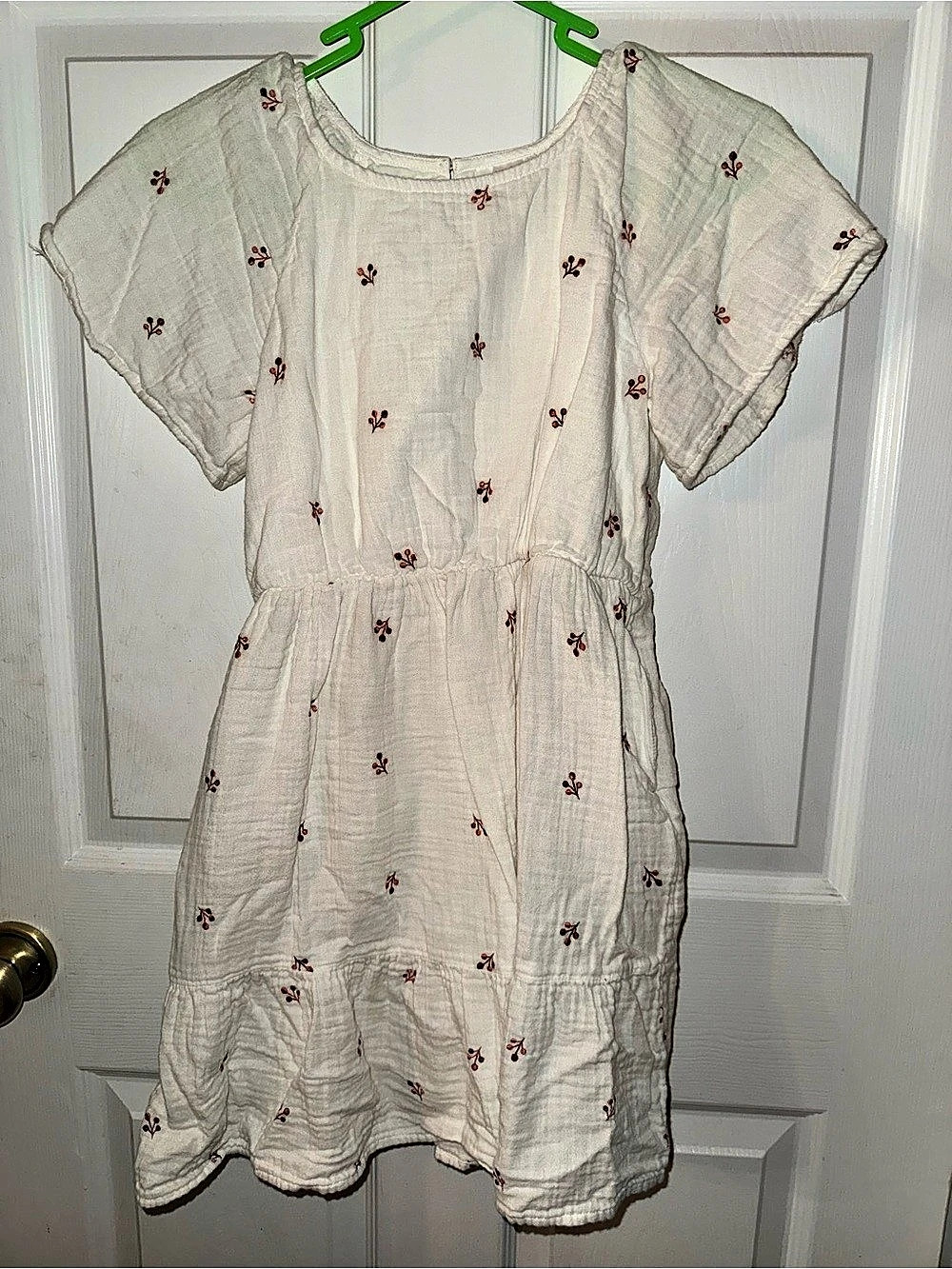 Cat & Jack Floral Mini Dress in White & brown Size Large